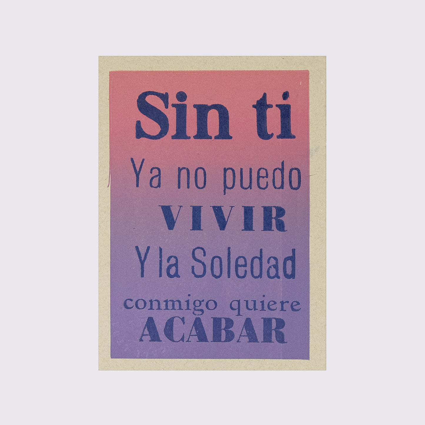 POSTAL / SIN TI NO PUEDO VIVIR