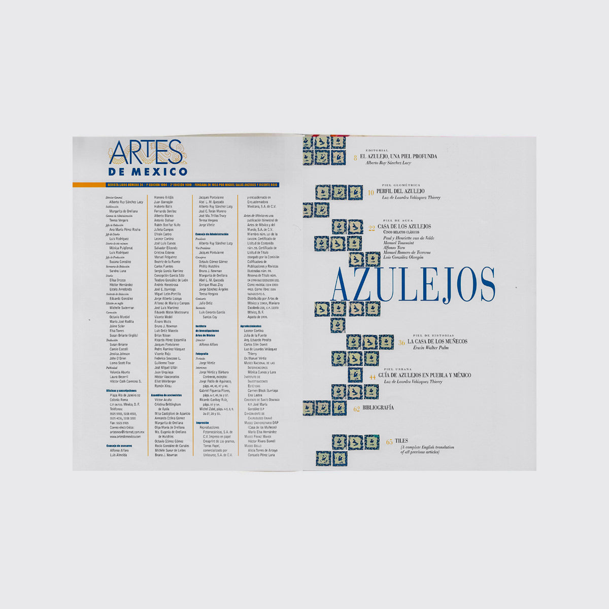 ARTES DE MÉXICO / AZULEJOS. NUM. 24